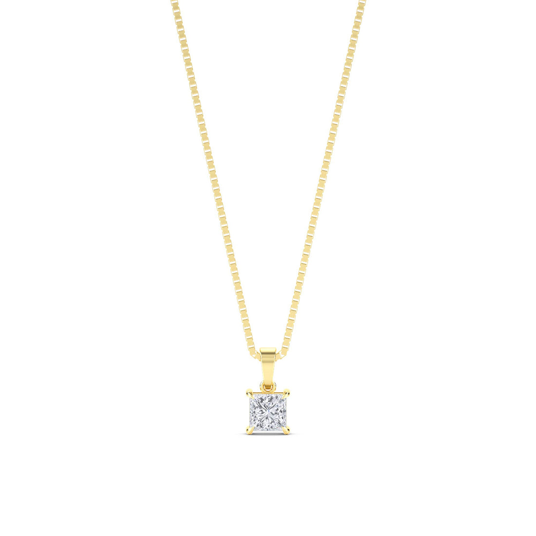 Princess Cut Solitaire Lab Grown Diamond Pendant - image 1
