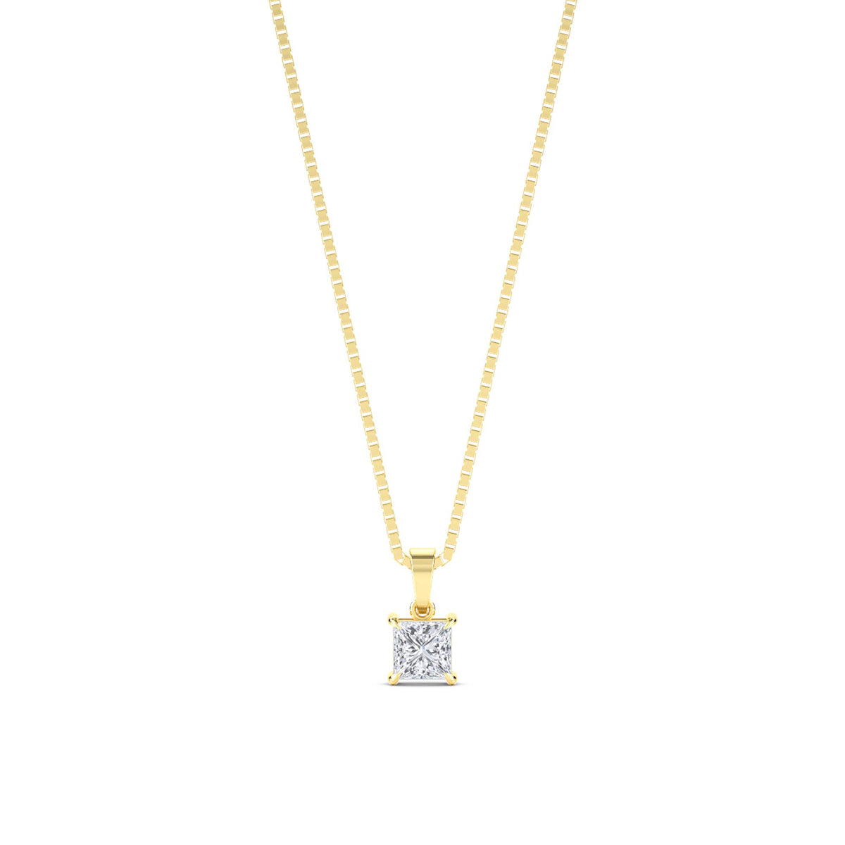 Princess Cut Solitaire Lab Grown Diamond Pendant - image 1