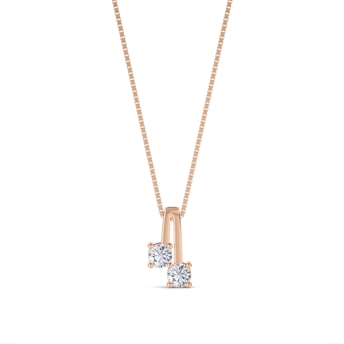 Two Stone Split Bail Lab Grown Diamond Pendant