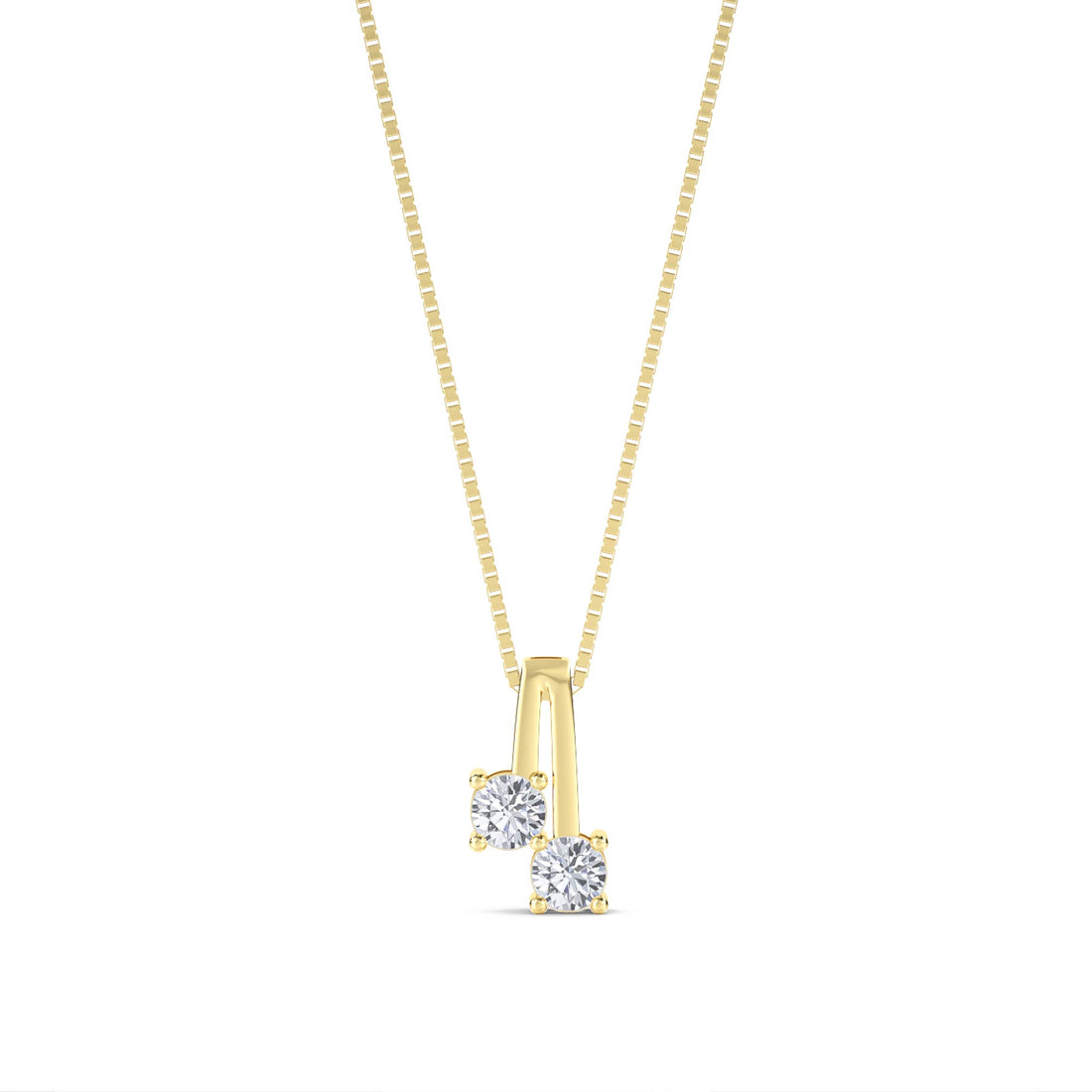 Two Stone Split Bail Lab Grown Diamond Pendant - image 1
