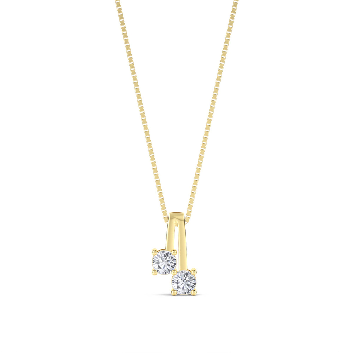 Two Stone Split Bail Lab Grown Diamond Pendant - image 1