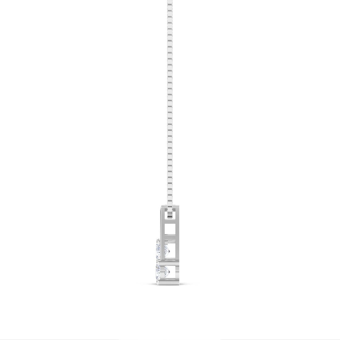 Two Stone Split Bail Lab Grown Diamond Pendant (Silver)