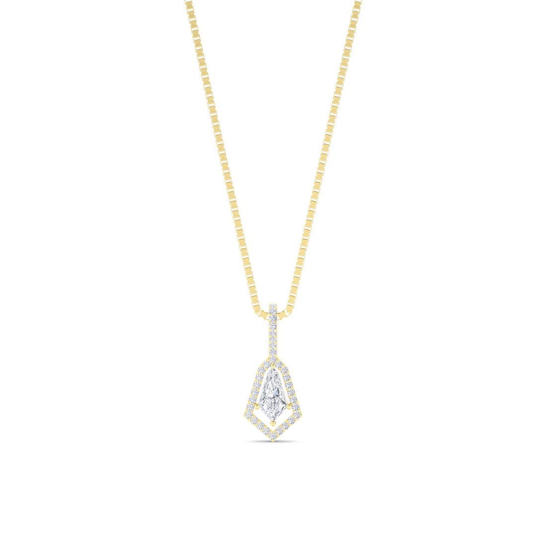 Marquise Kite Halo Lab Grown Diamond Pendant - image 1
