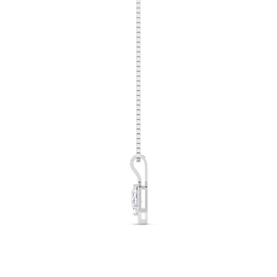 Marquise Kite Halo Lab Grown Diamond Pendant (Silver)