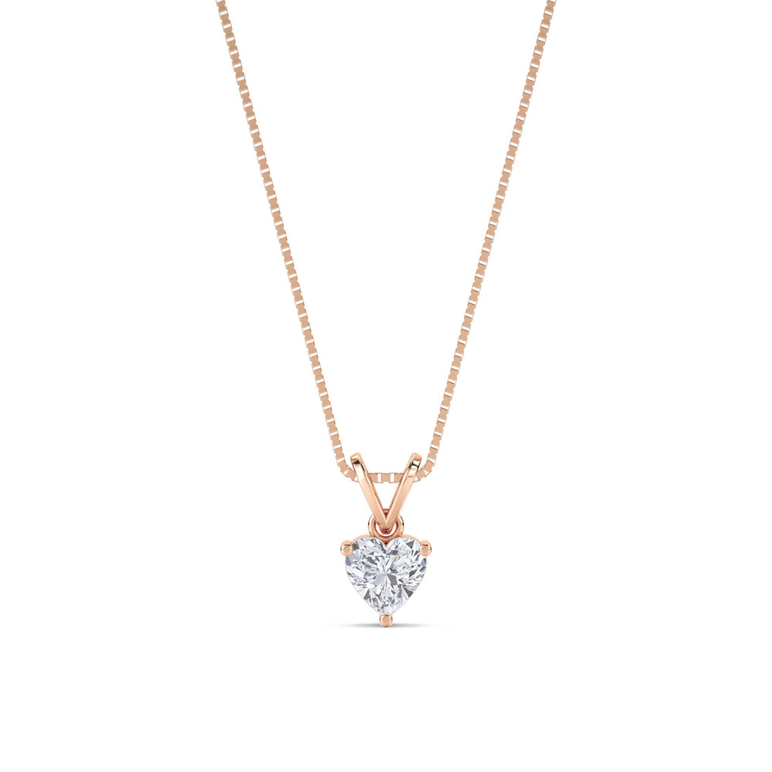 Heart Solitaire V Bail Lab Grown Diamond Pendant