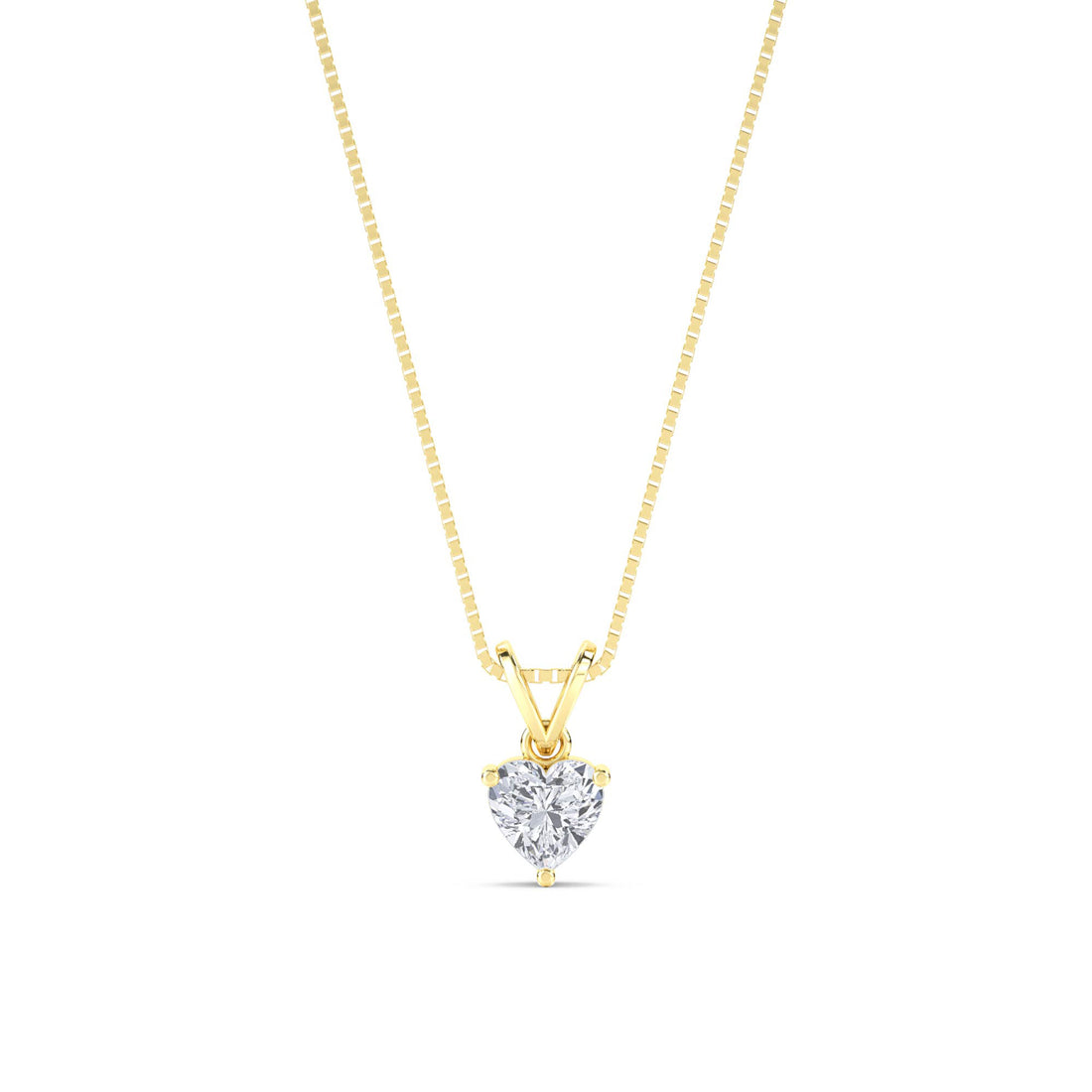 Heart Solitaire V Bail Lab Grown Diamond Pendant - image 1