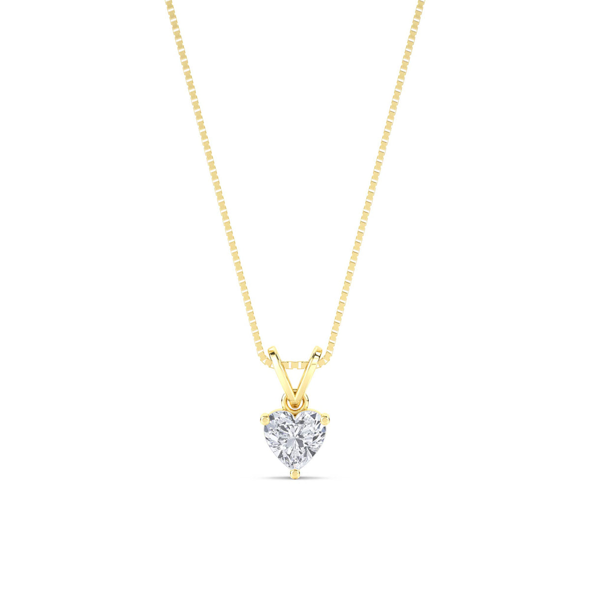 Heart Solitaire V Bail Lab Grown Diamond Pendant - image 1