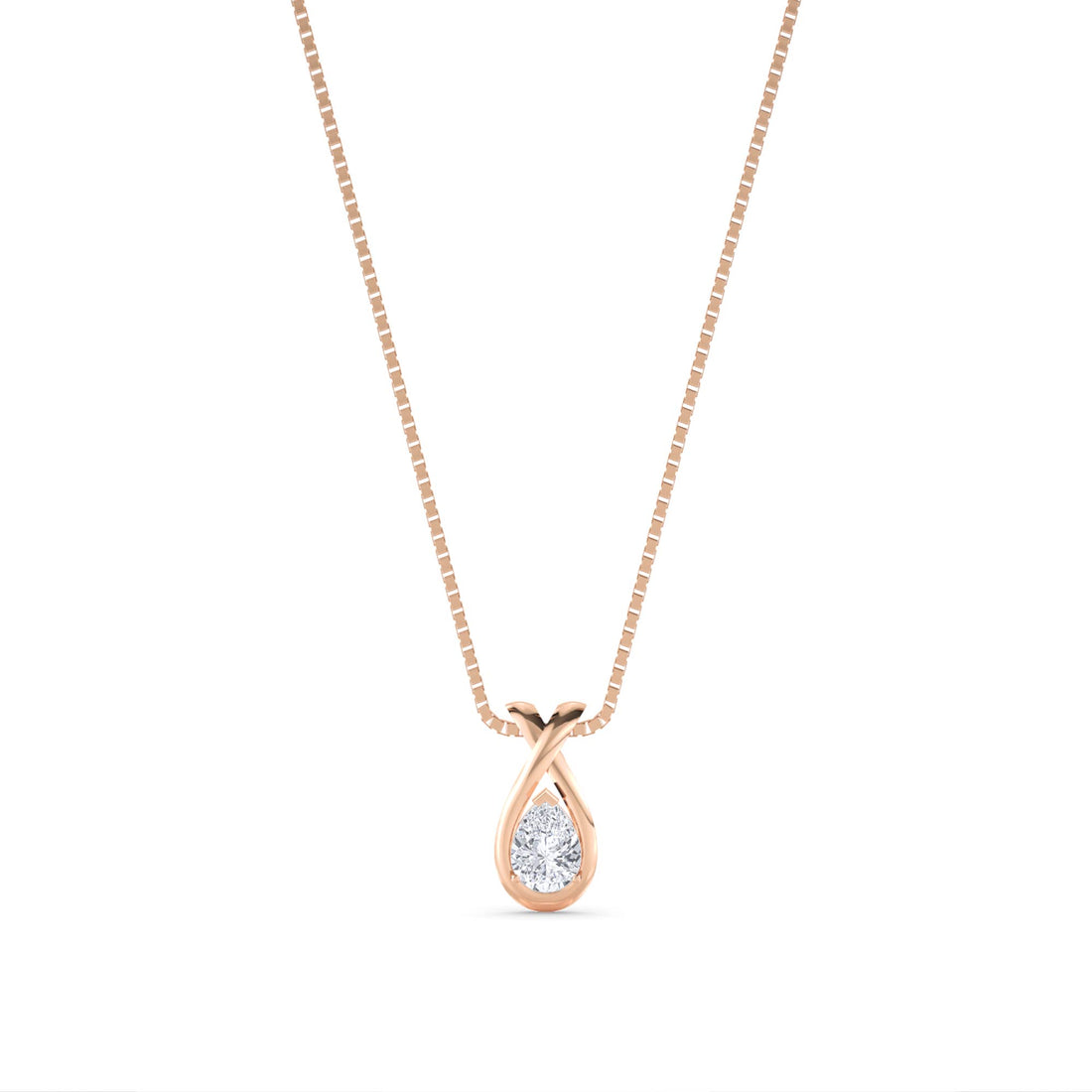 Round Cluster Teardrop Twist Lab Grown Diamond Pendant