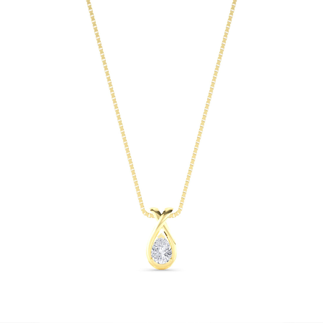 Round Cluster Teardrop Twist Lab Grown Diamond Pendant - image 1