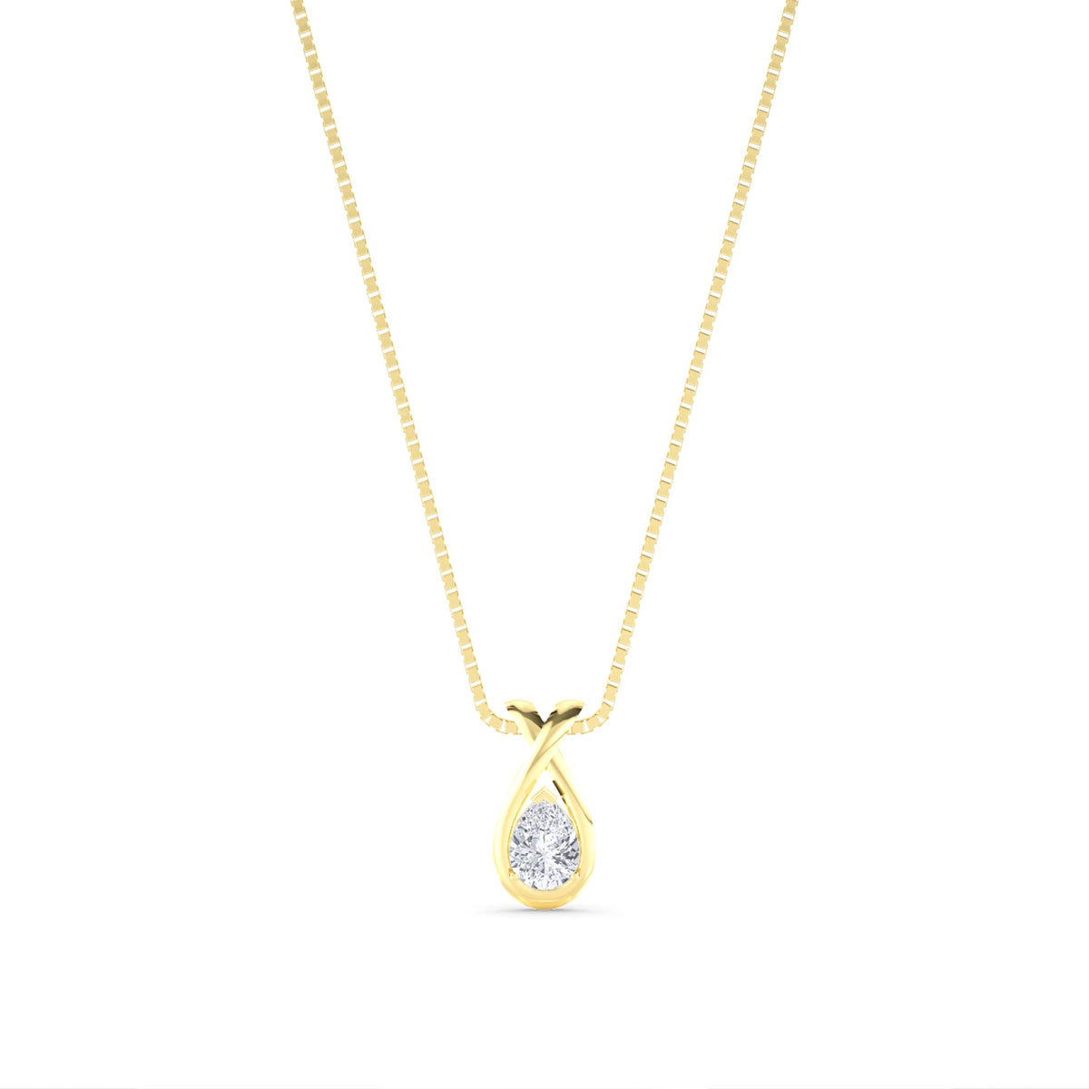 Round Cluster Teardrop Twist Lab Grown Diamond Pendant - image 1