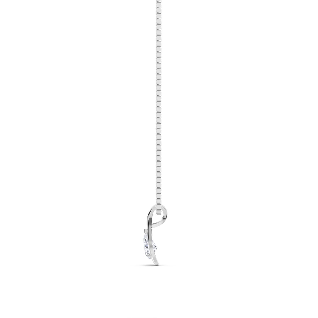 Round Cluster Teardrop Twist Lab Grown Diamond Pendant (Silver)