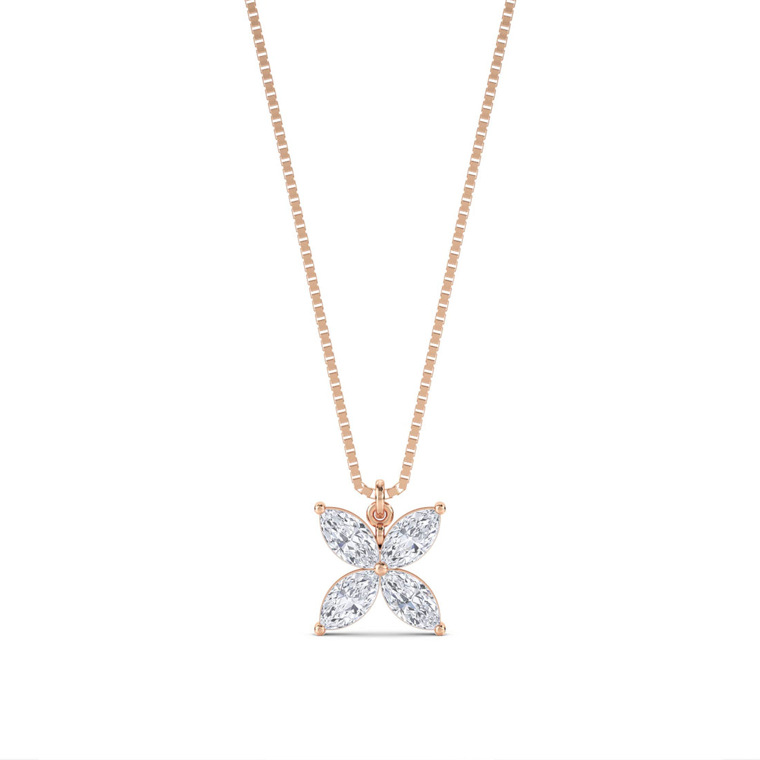 Marquise Flower Lab Grown Diamond Pendant
