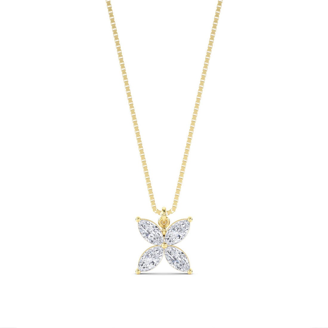 Marquise Flower Lab Grown Diamond Pendant - image 1
