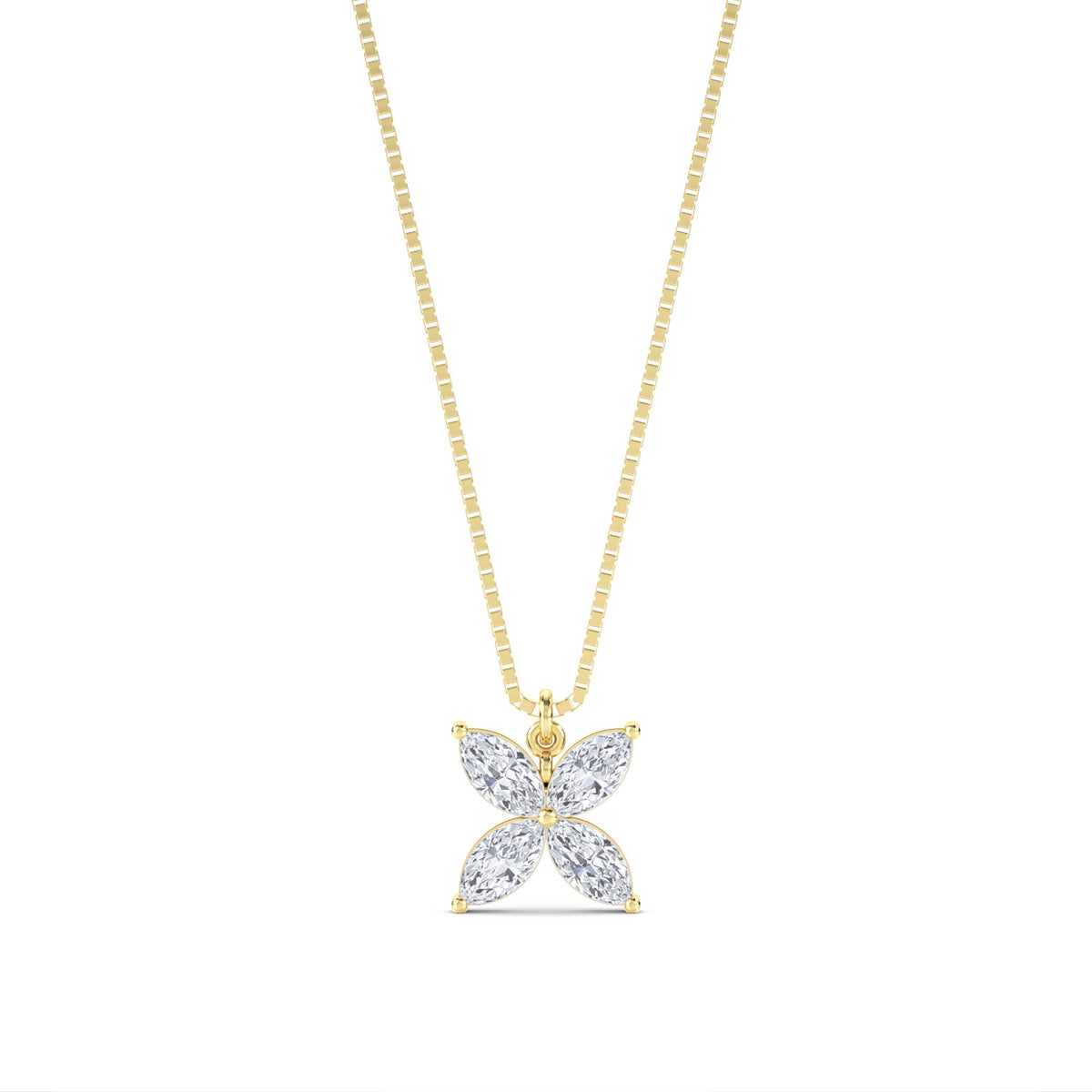 Marquise Flower Lab Grown Diamond Pendant - image 1