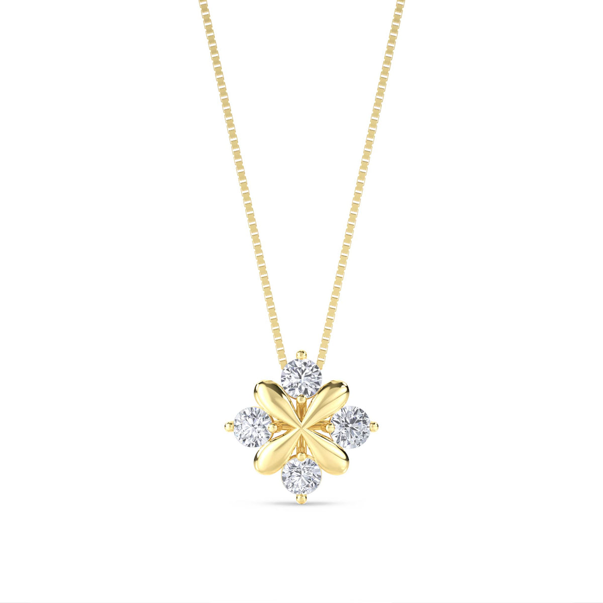 Round Flower Blossom Lab Grown Diamond Pendant - image 1