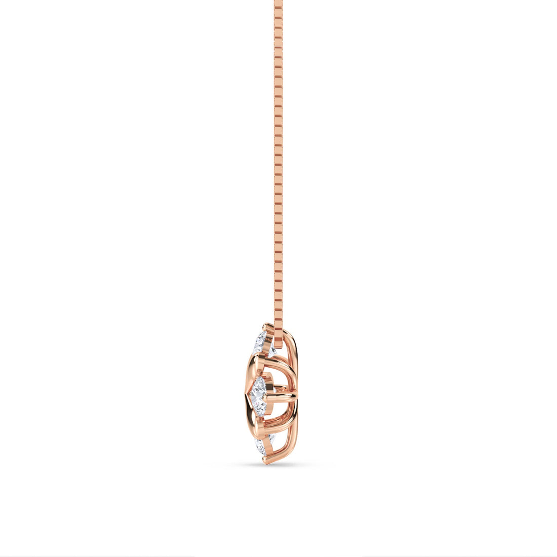 Round Flower Blossom Lab Grown Diamond Pendant