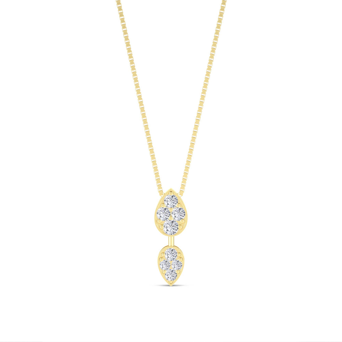 Double Pear Cluster Drop Lab Grown Diamond Pendant - image 1