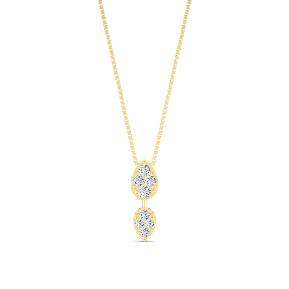 Double Pear Cluster Drop Lab Grown Diamond Pendant - image 1