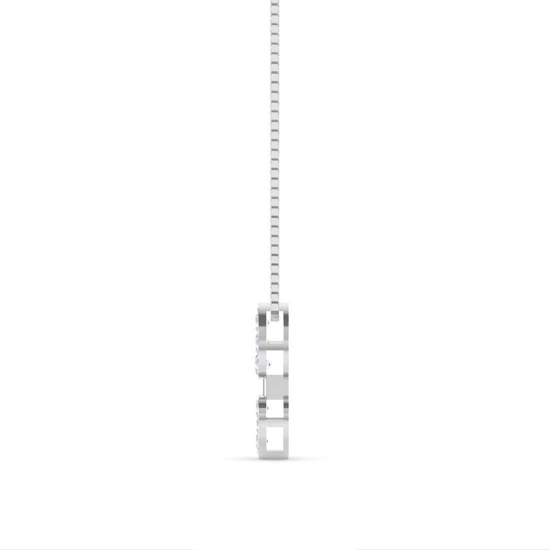 Double Pear Cluster Drop Lab Grown Diamond Pendant (Silver)