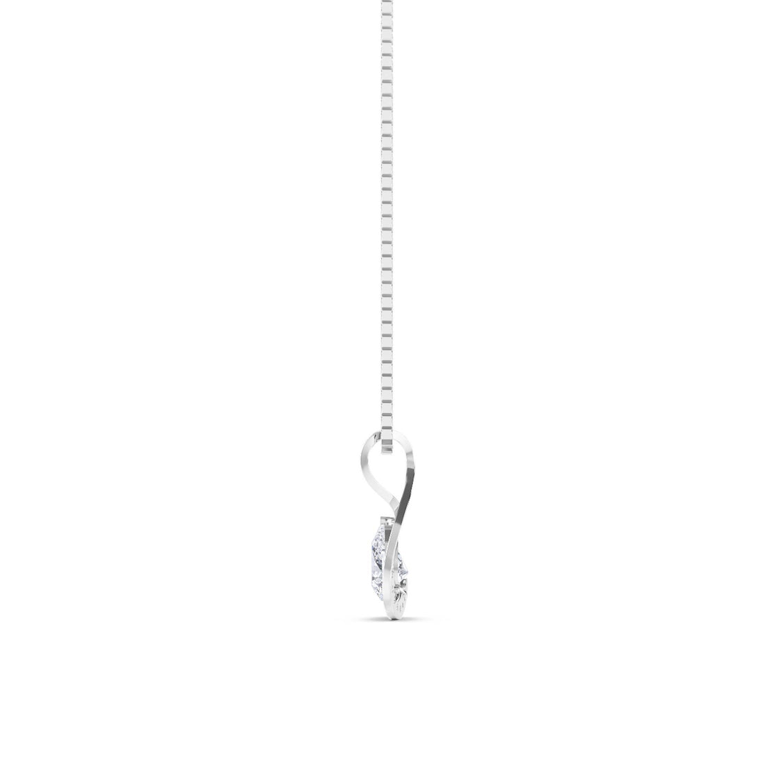 Pear Halo Ribbon Swirl Lab Grown Diamond Pendant (Silver)