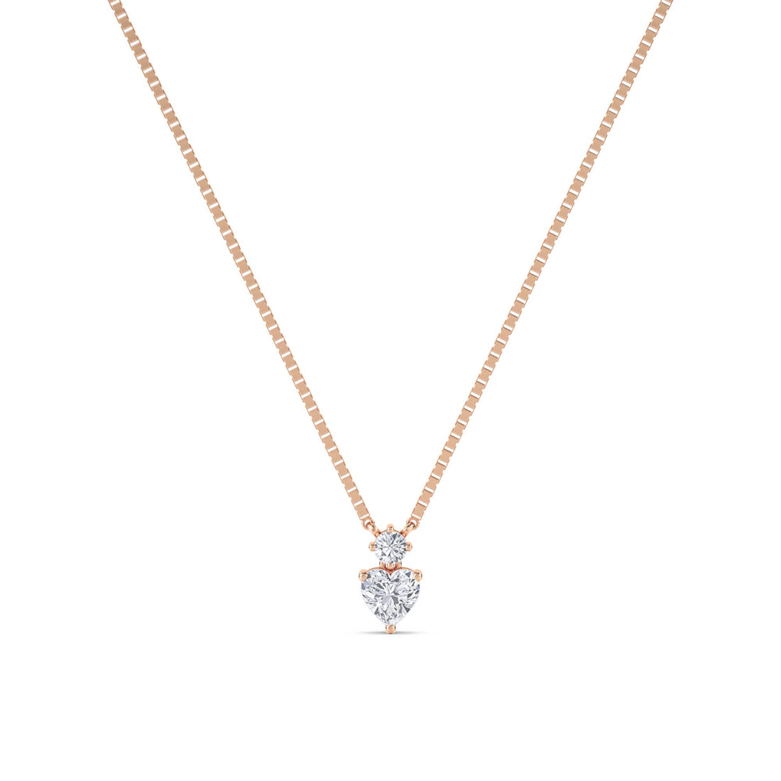 Heart Round Accent Lab Grown Diamond Pendant