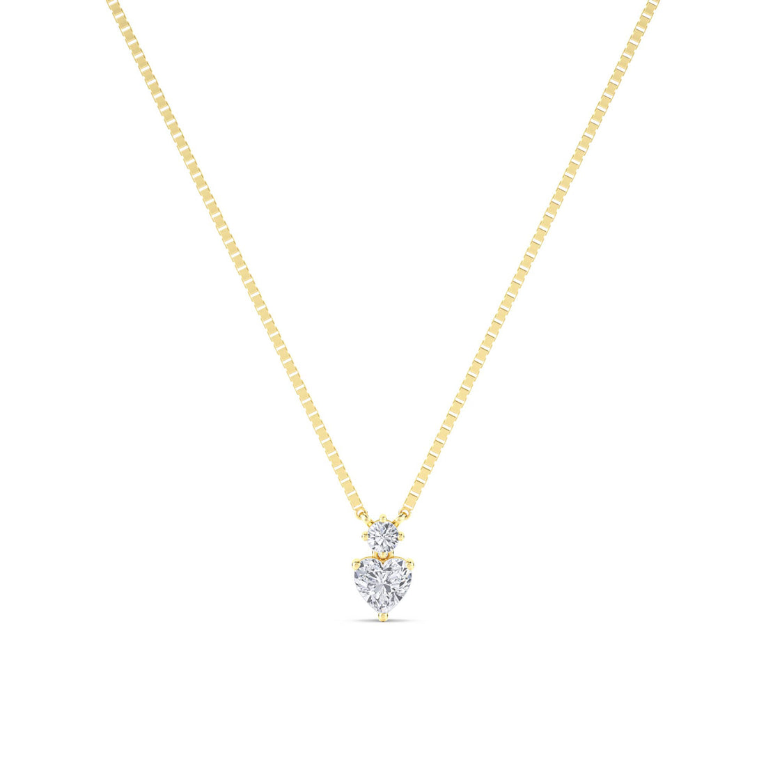 Heart Round Accent Lab Grown Diamond Pendant - image 1