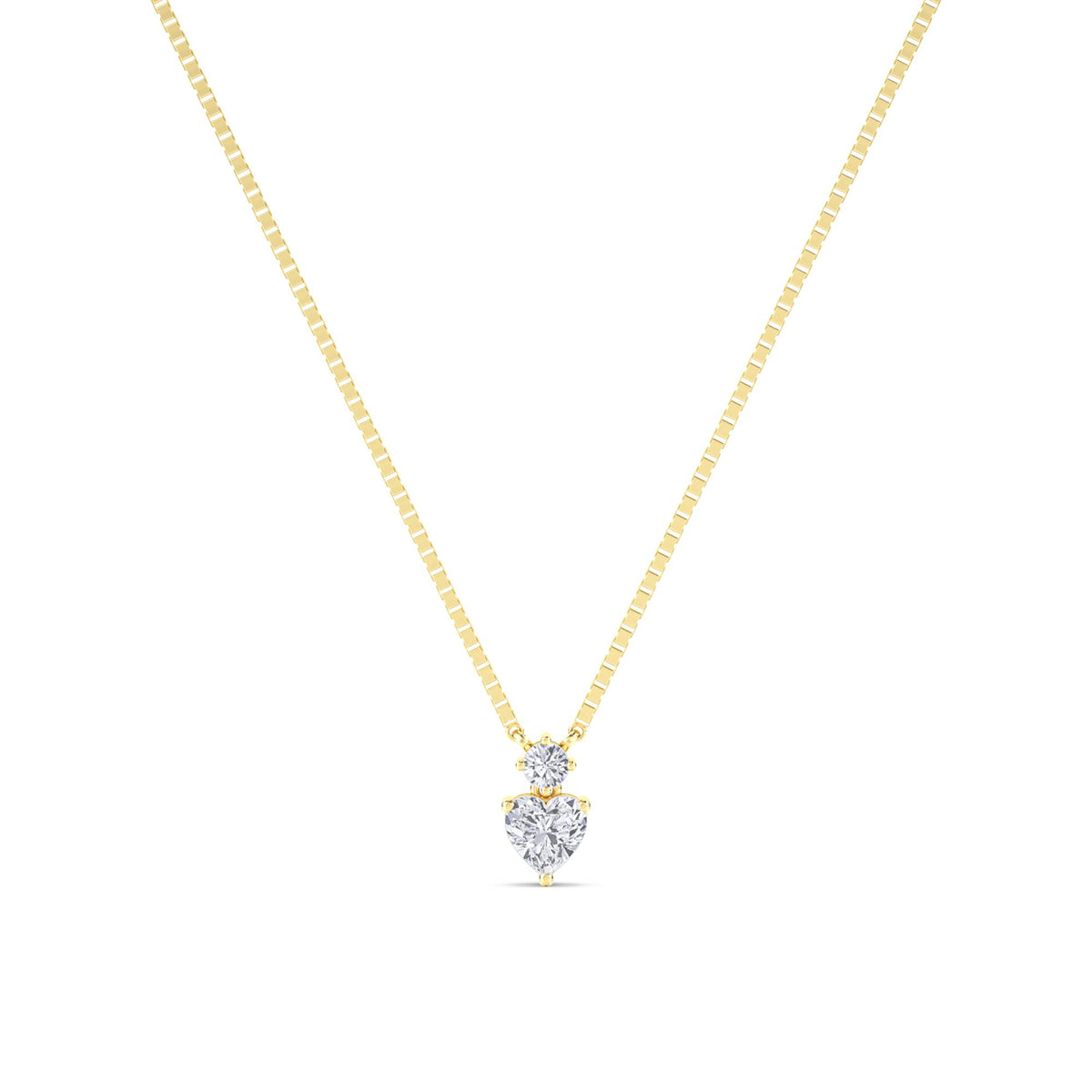 Heart Round Accent Lab Grown Diamond Pendant - image 1