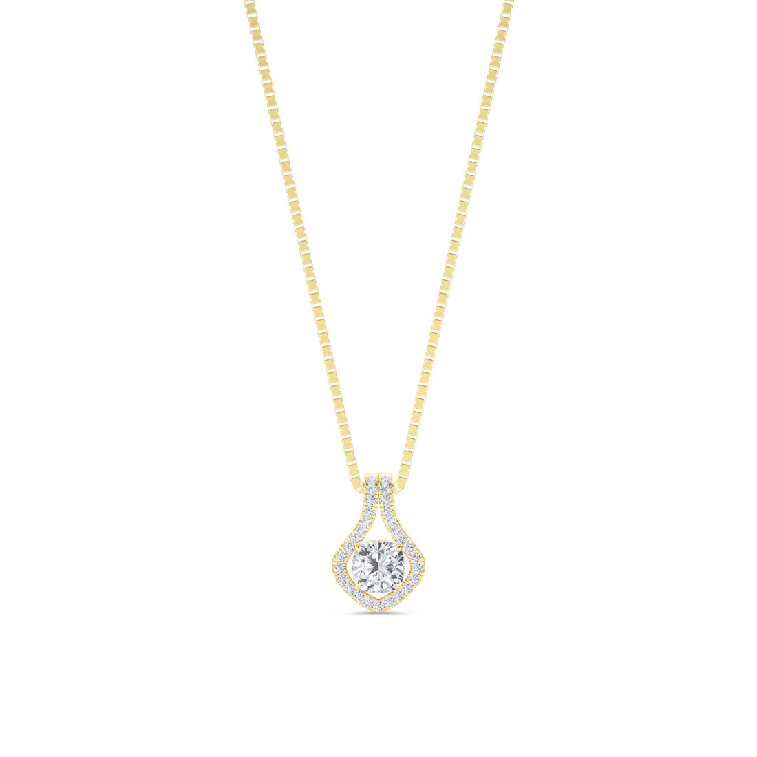Round Scalloped Clover Halo Lab Grown Diamond Pendant - image 1