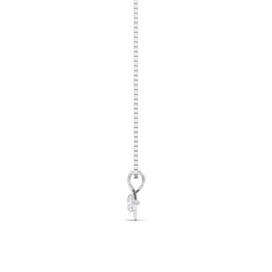 Round Scalloped Clover Halo Lab Grown Diamond Pendant (Silver)