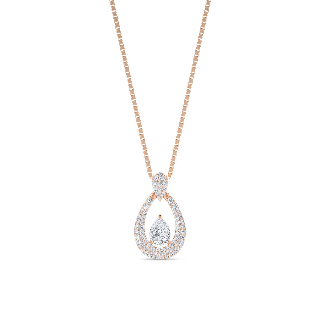 Pear Open Teardrop Frame Lab Grown Diamond Pendant