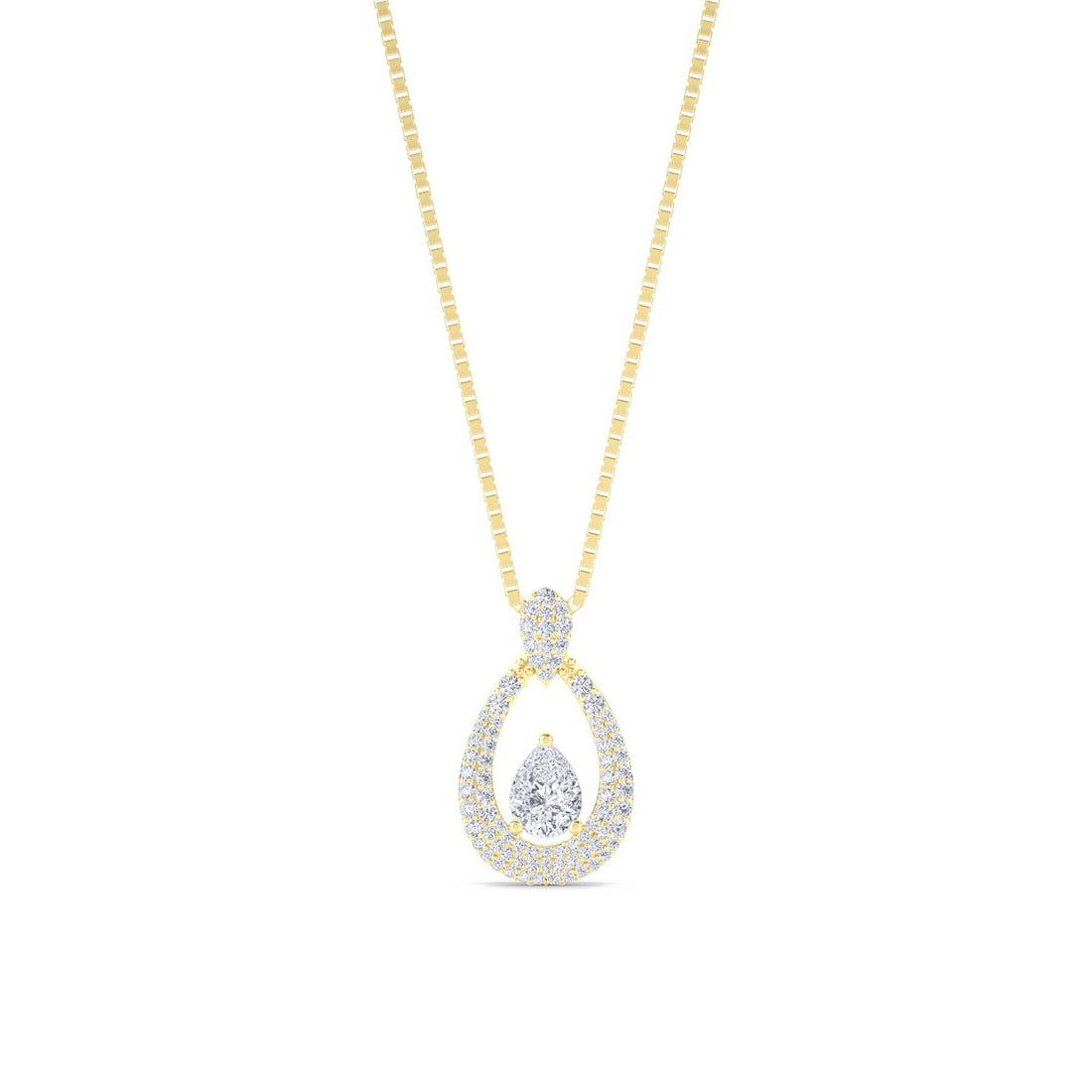 Pear Open Teardrop Frame Lab Grown Diamond Pendant - image 1