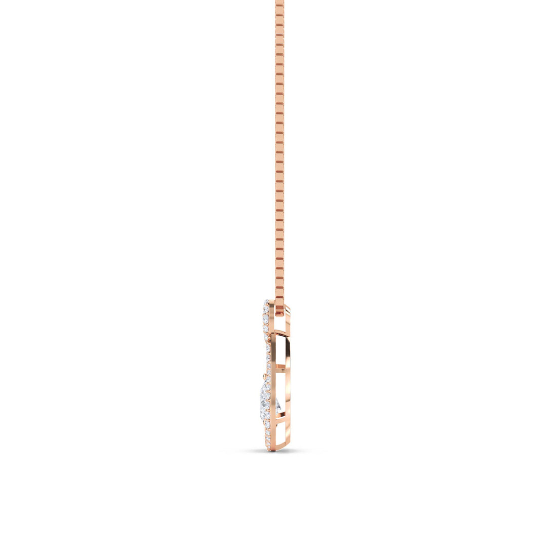Pear Open Teardrop Frame Lab Grown Diamond Pendant