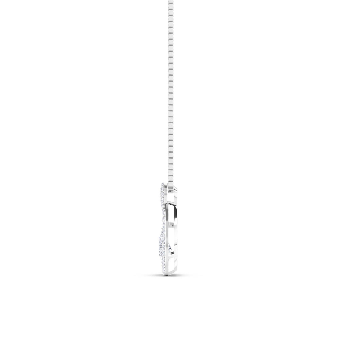 Pear Open Teardrop Frame Lab Grown Diamond Pendant (Silver)