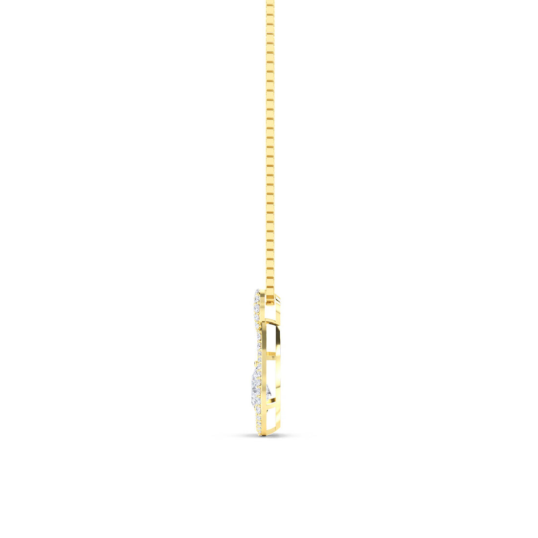 Pear Open Teardrop Frame Lab Grown Diamond Pendant