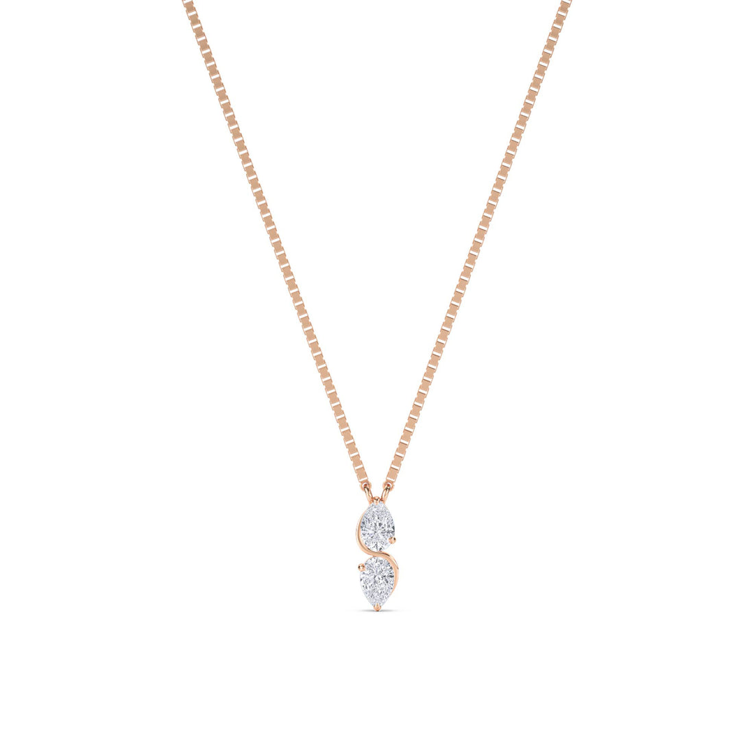 Double Pear S Curve Lab Grown Diamond Pendant