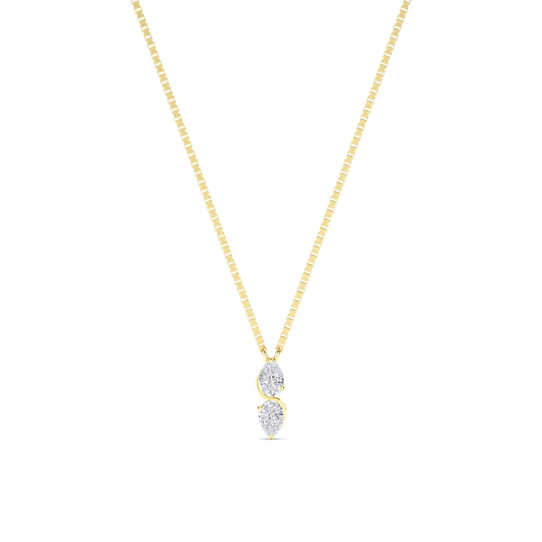 Double Pear S Curve Lab Grown Diamond Pendant - image 1