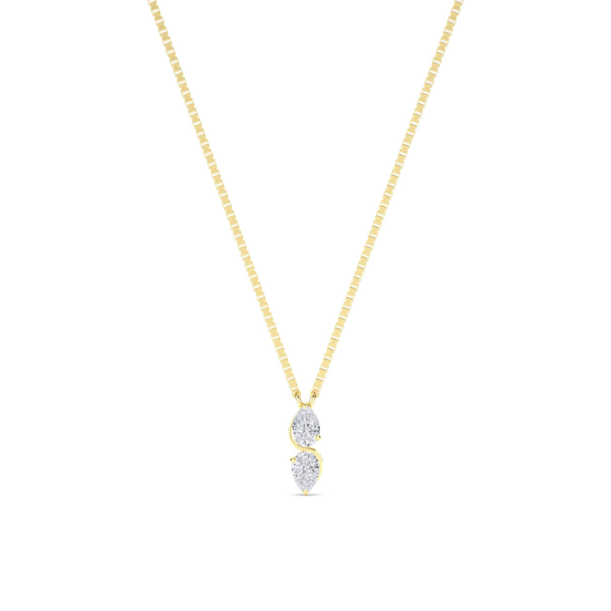 Double Pear S Curve Lab Grown Diamond Pendant - image 1