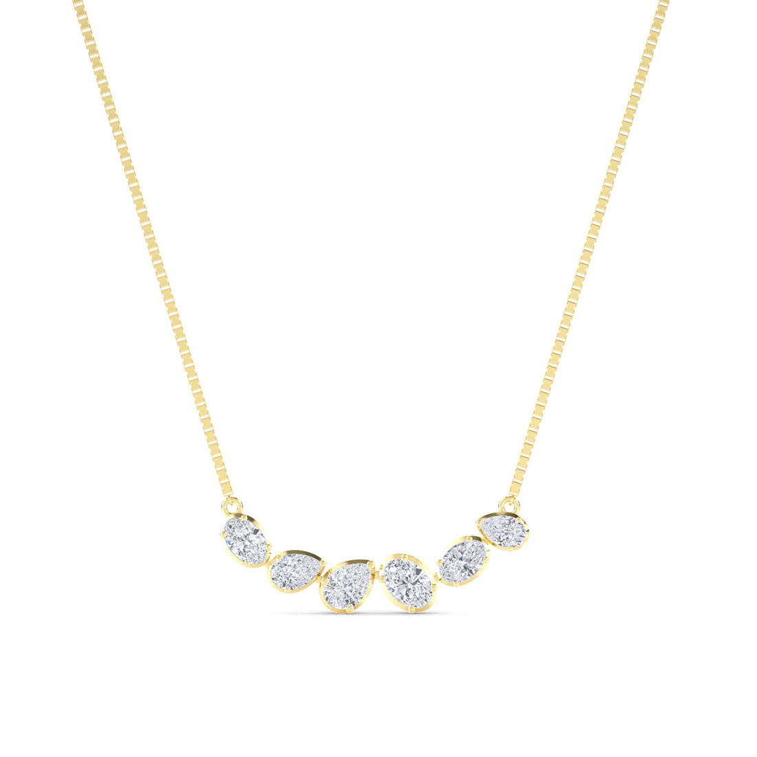 Graduated Pear Oval Bar Lab Grown Diamond Pendant - image 1