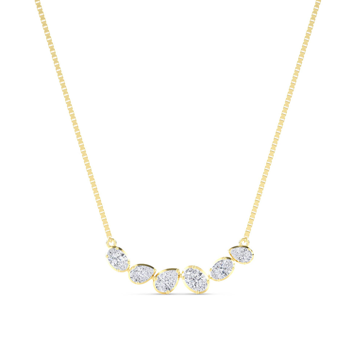 Graduated Pear Oval Bar Lab Grown Diamond Pendant - image 1