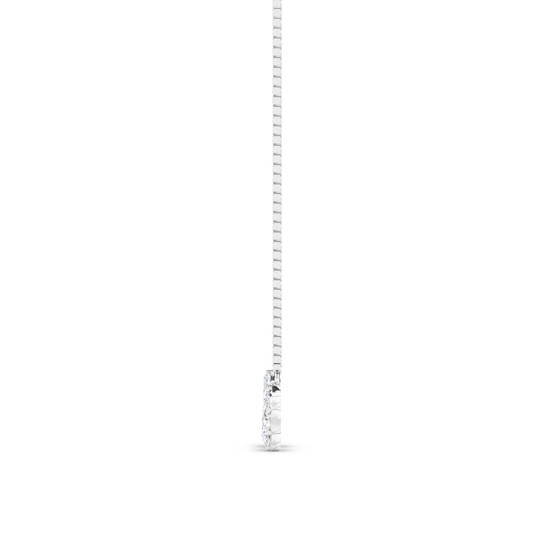 Graduated Pear Oval Bar Lab Grown Diamond Pendant (Silver)