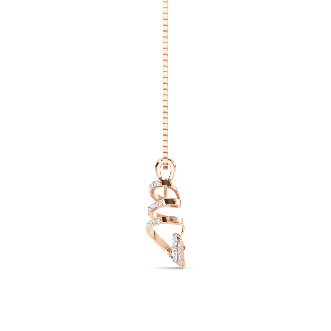 Oval Drop Floral Leaf Lab Grown Diamond Pendant