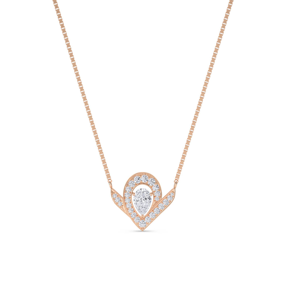 Pear Chevron Wing Lab Grown Diamond Pendant