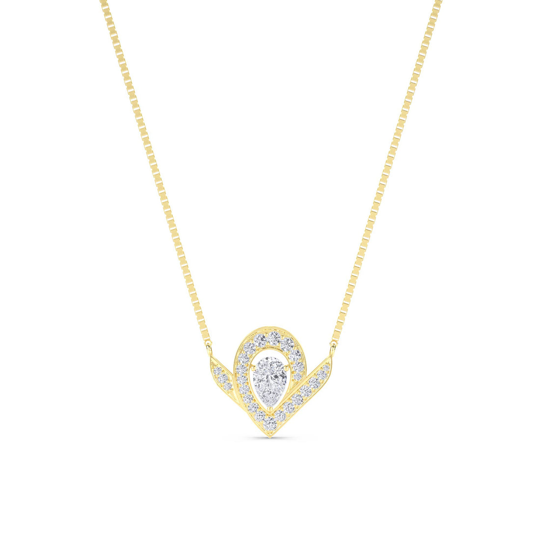 Pear Chevron Wing Lab Grown Diamond Pendant - image 1