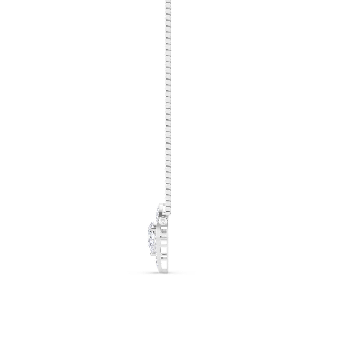 Pear Chevron Wing Lab Grown Diamond Pendant (Silver)