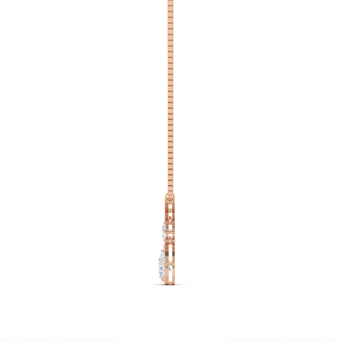 Pear Cluster Lariat Chevron Lab Grown Diamond Pendant