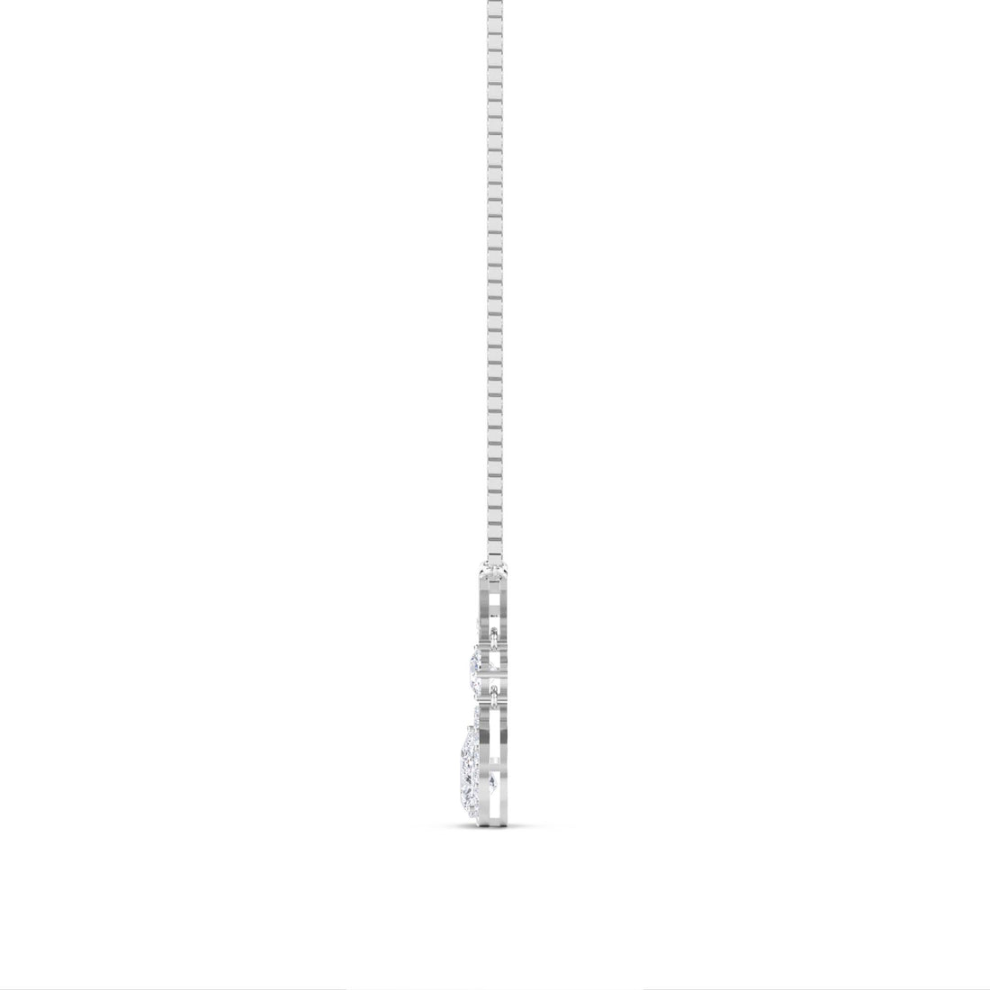 Pear Cluster Lariat Chevron Lab Grown Diamond Pendant (Silver)