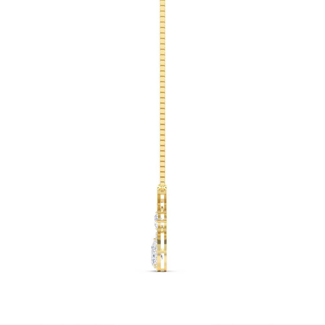 Pear Cluster Lariat Chevron Lab Grown Diamond Pendant