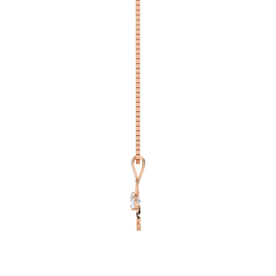 Round Ribbon Swirl Drop Lab Grown Diamond Pendant