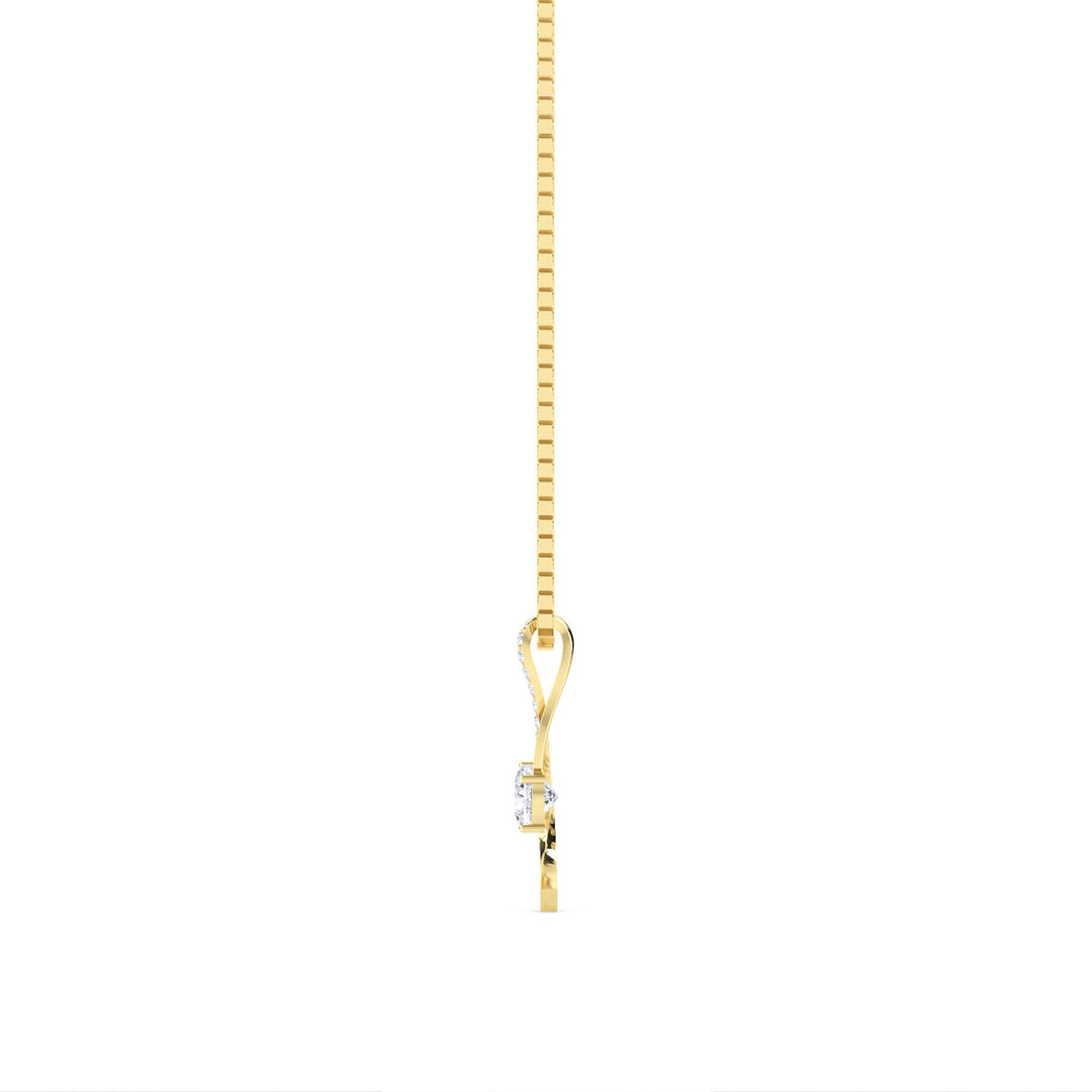 Round Ribbon Swirl Drop Lab Grown Diamond Pendant