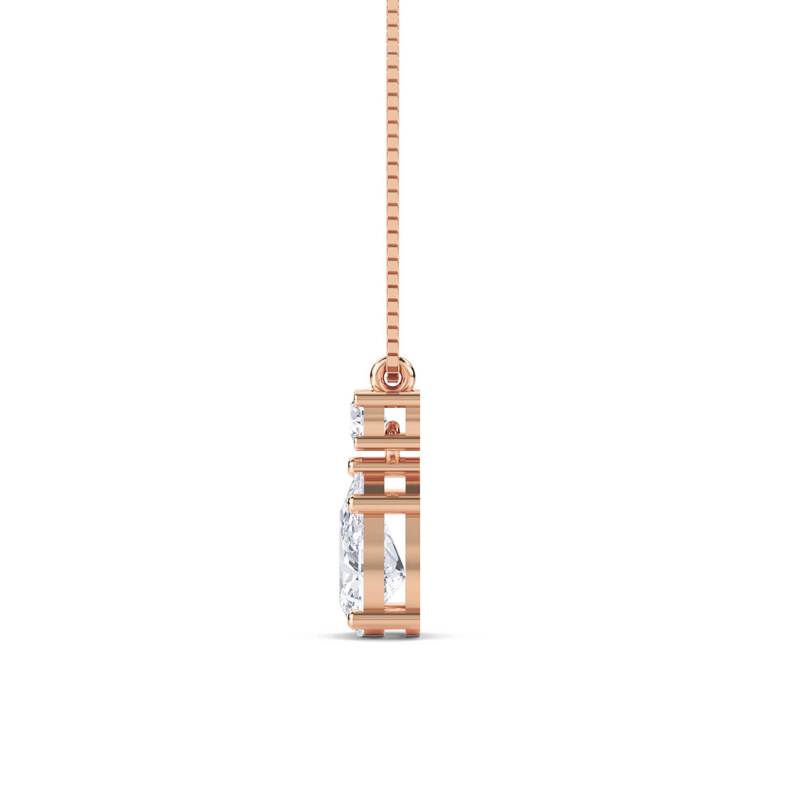 Pear Round Two Stone Drop Lab Grown Diamond Pendant